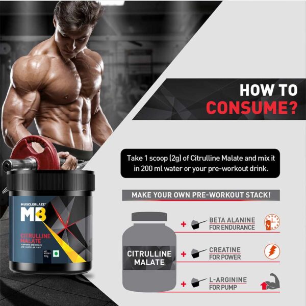 MuscleBlaze Citrulline Malate – 100 g (Unflavoured) - Image 4