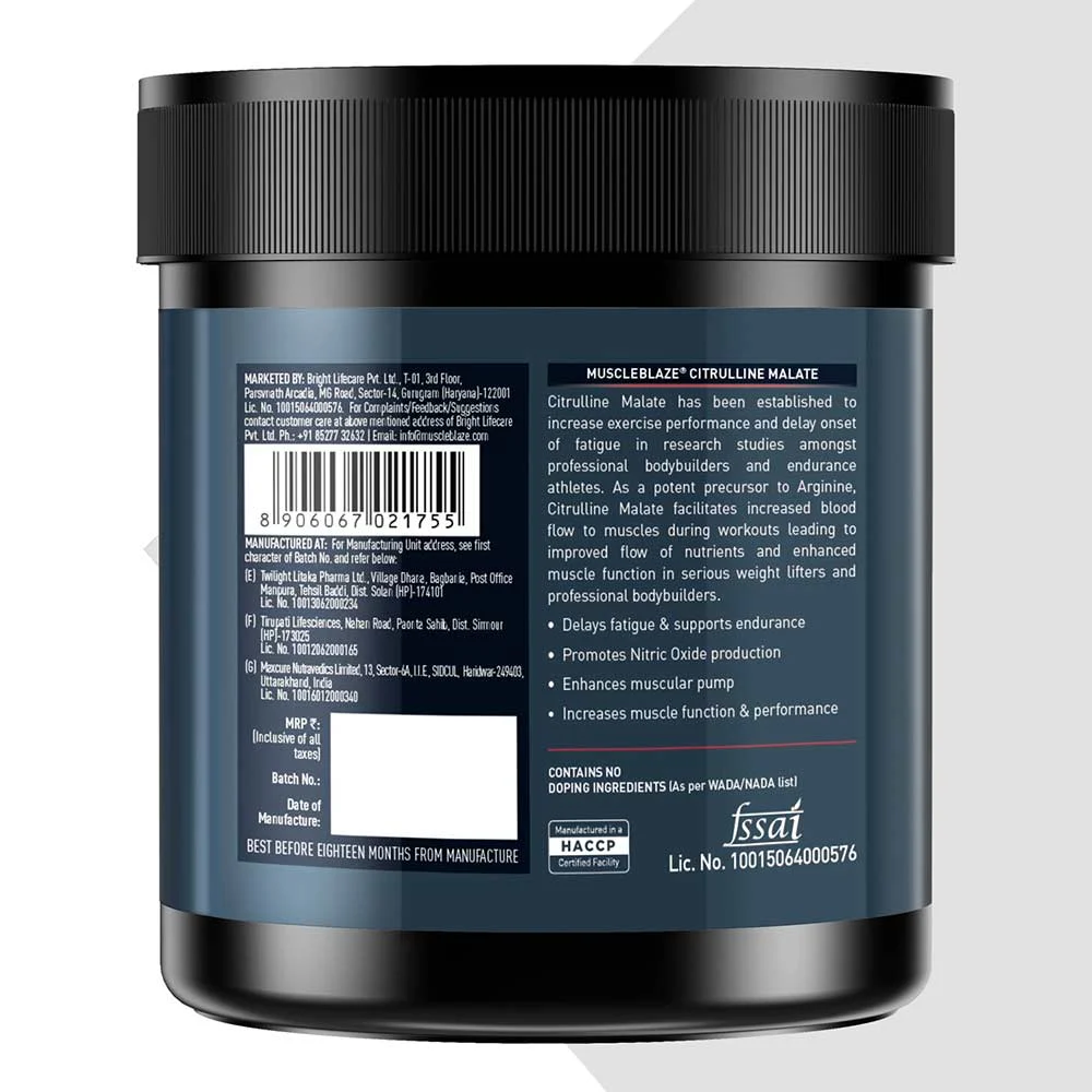 MuscleBlaze Citrulline Malate – 100 g (Unflavoured) - Image 5