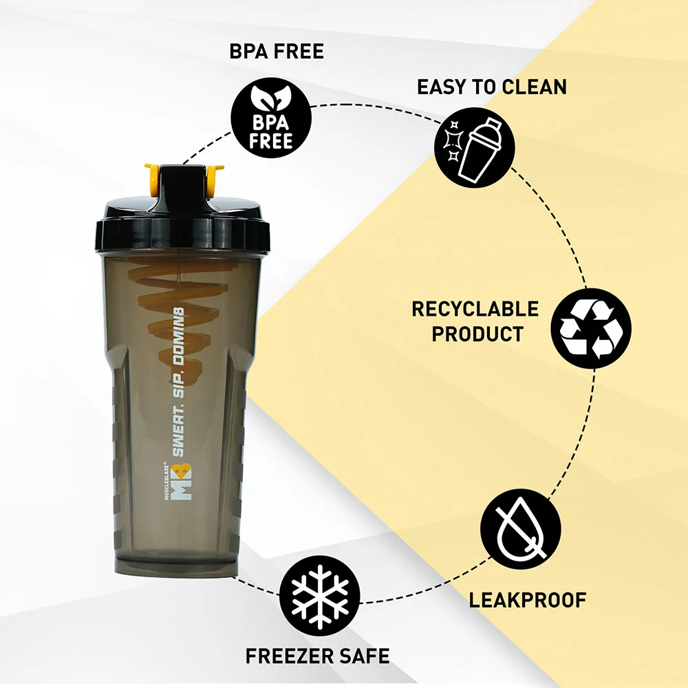 MuscleBlaze Cyclone Shaker - 700 ml (Black) - Image 4