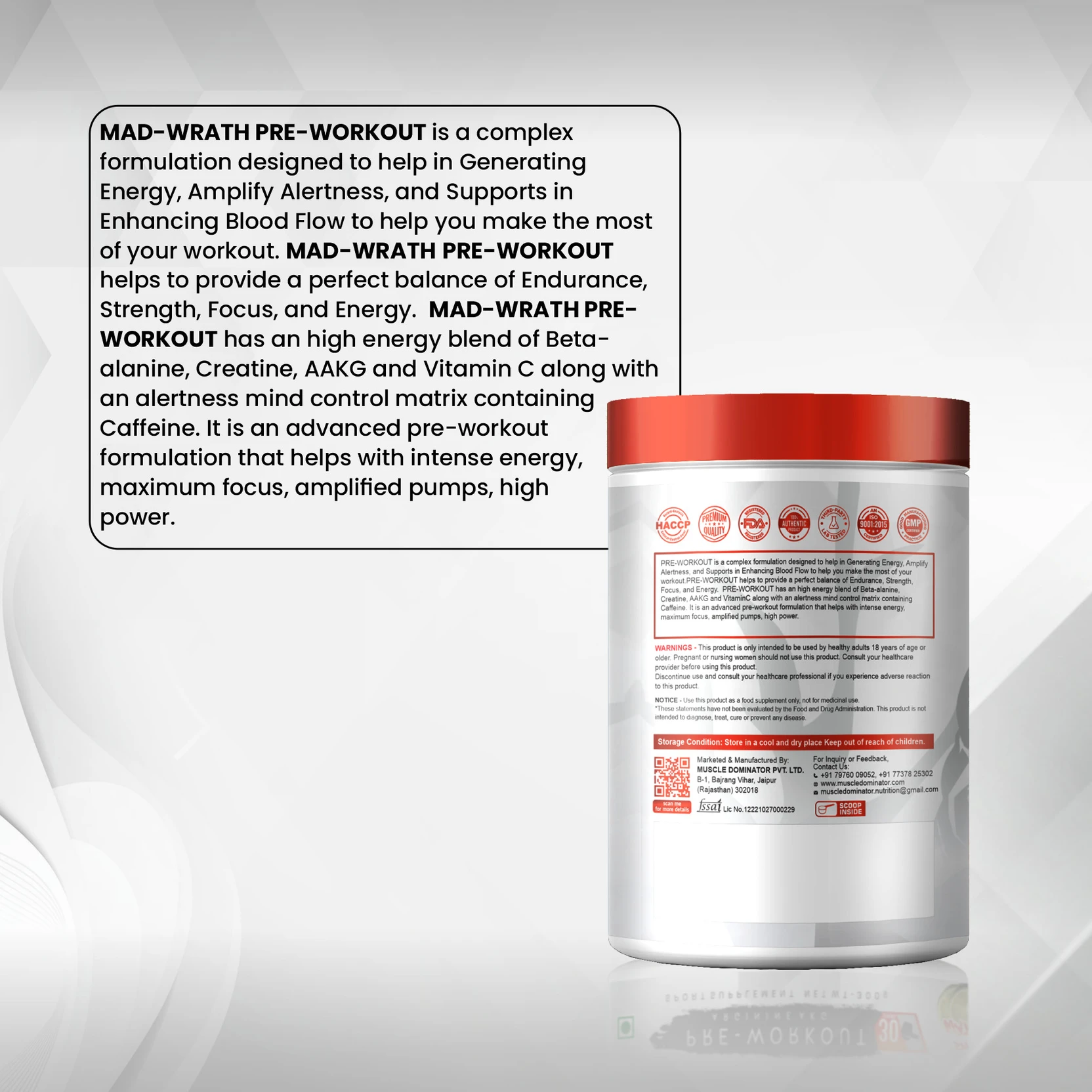 Muscle Dominator Mad-Wrath Unbeaten Pre-Workout | 300 g - Image 4