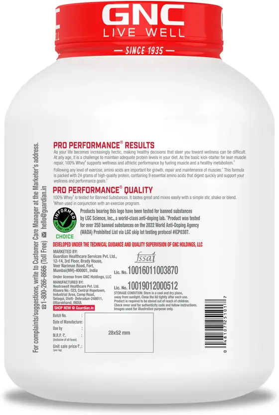 GNC Pro Performance 100% Whey Protein Powder - Image 3