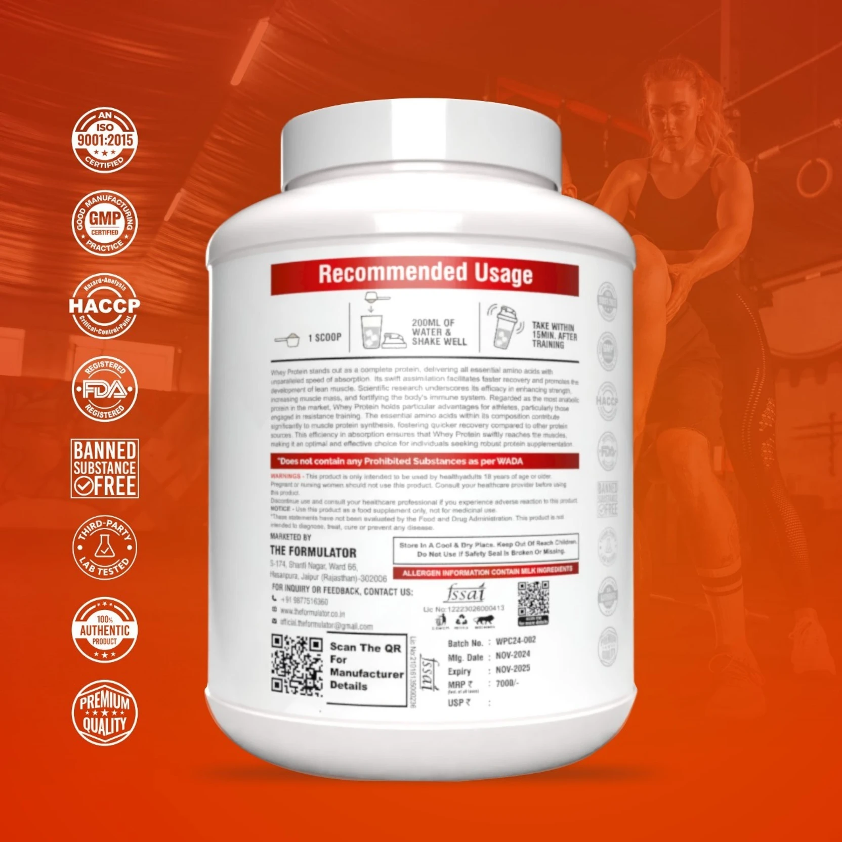 THE FORMULATOR WPC 80.eu Economy -  66 Servings (Free Creatine) | (FREE Delivery) - Image 5