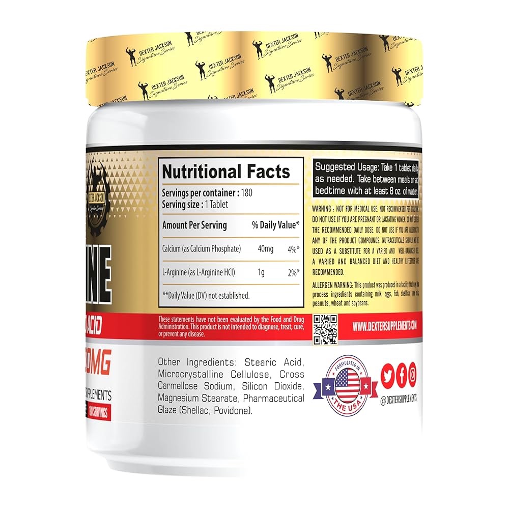 Dexter Jackson Signature Series L-Arginine 1000 Mg | 180 Tablets - Image 3