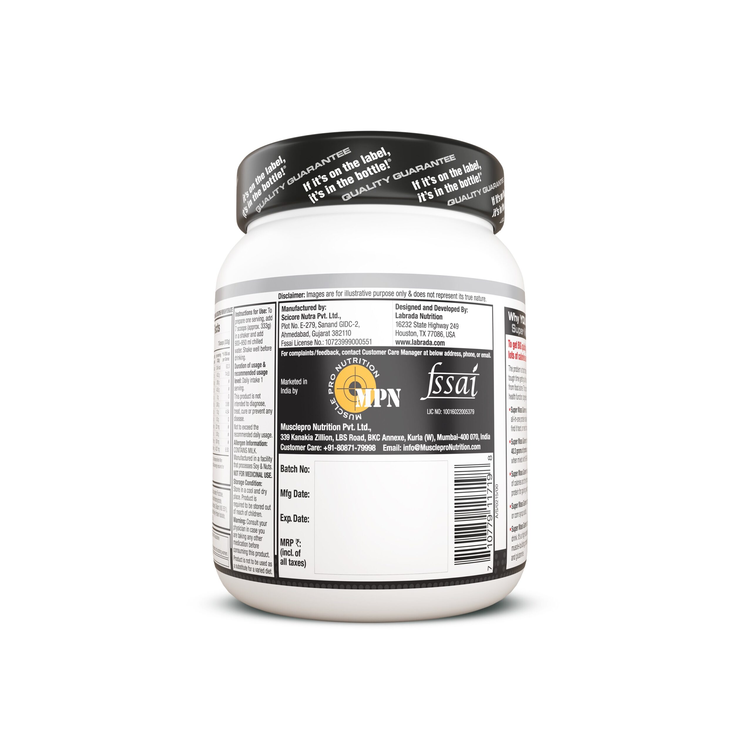 Labrada Super Mass Gainer 3kg | Chocolate Ice Cream Flavor - Image 4