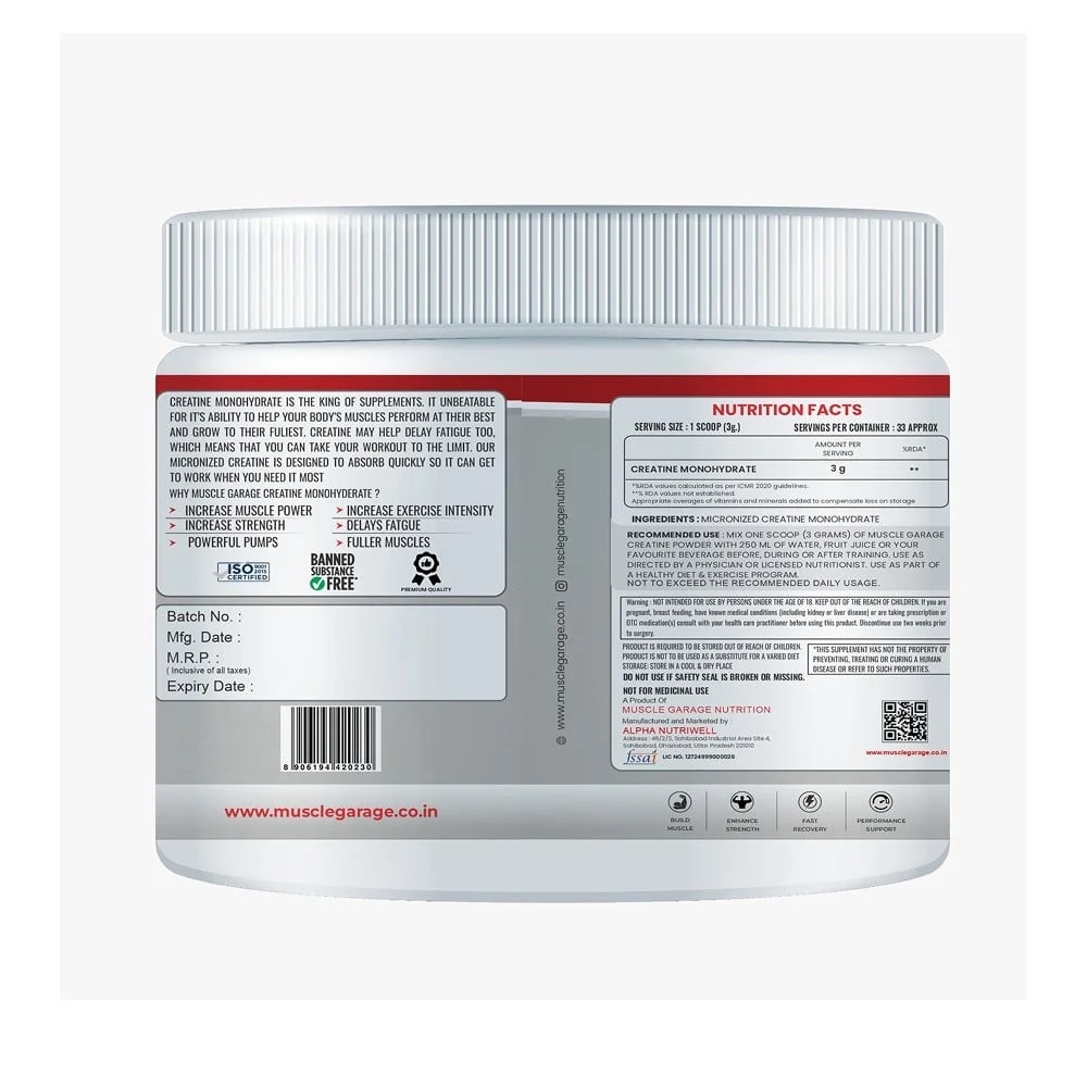 Muscle Garage Creatine Monohydrate | 100g - Image 2