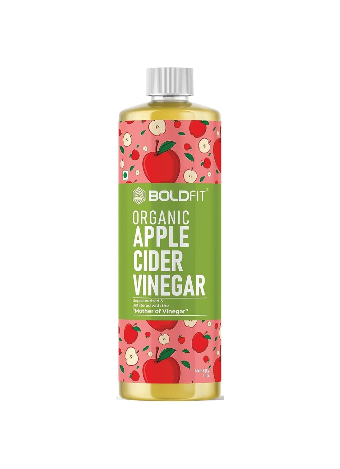 Boldfit Apple cider vinegar juice with mother & Vitamin C, Probiotics, Raw, Unfiltered - 500ml