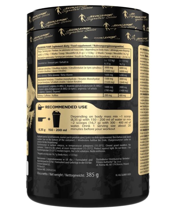 Kevin Levrone Shaaboom Pump Pre-Workout - 380 g | Watermelon | Boost Energy & Performance - Image 2