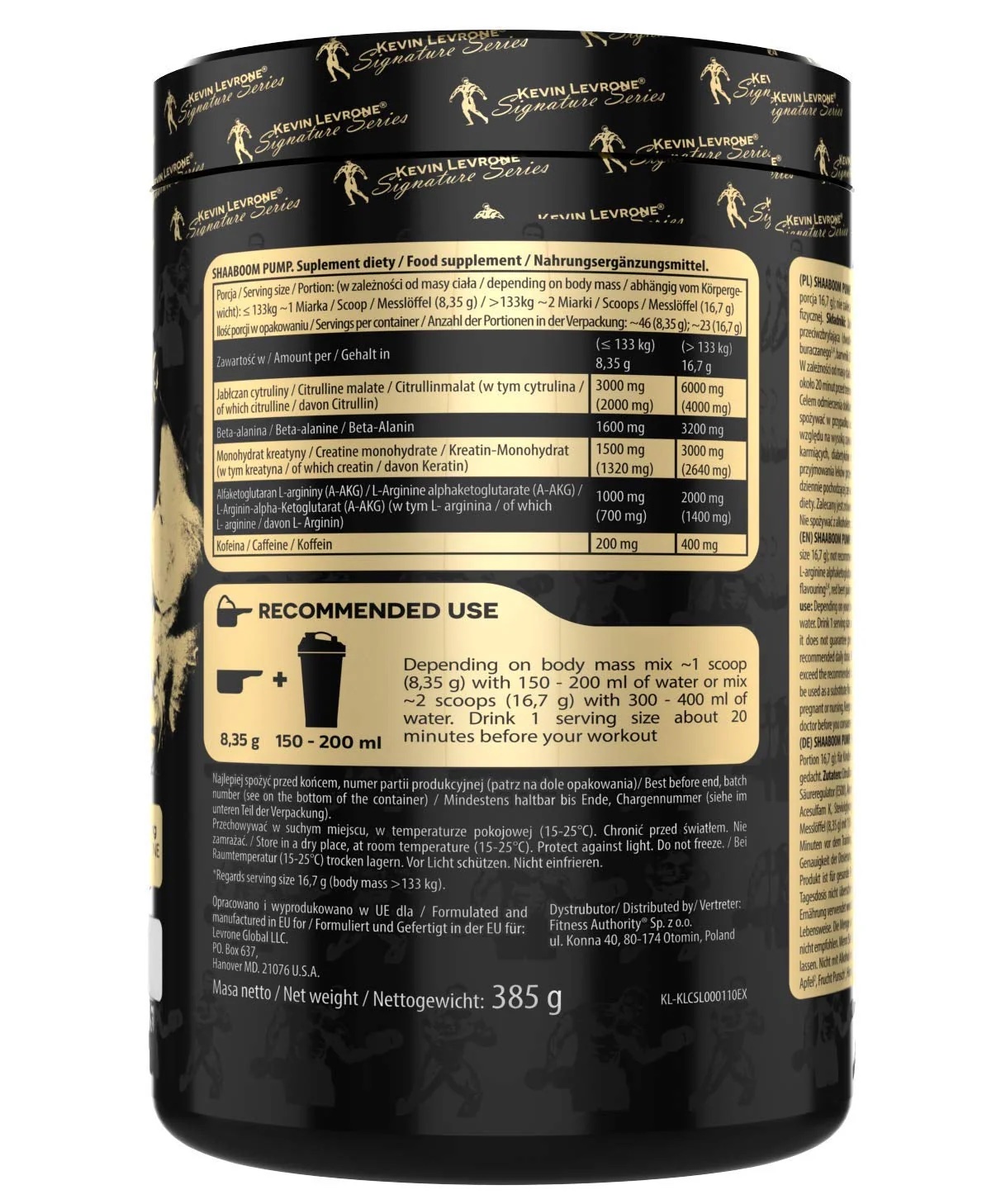 Kevin Levrone Shaaboom Pump Pre-Workout - 380 g | Watermelon | Boost Energy & Performance - Image 2