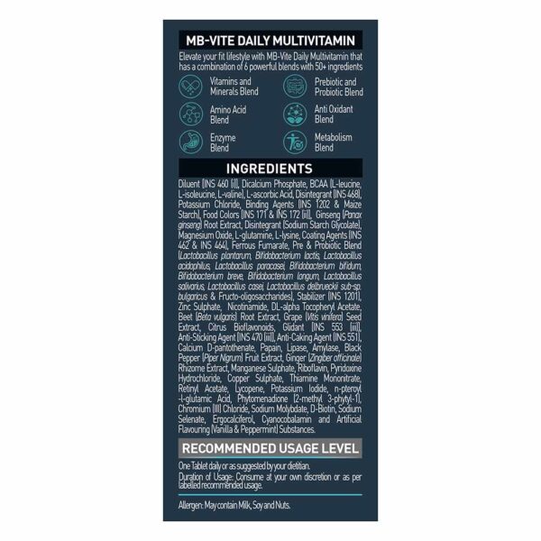 MuscleBlaze MB-VITE Daily Multivitamin | 90 tablets - Image 3