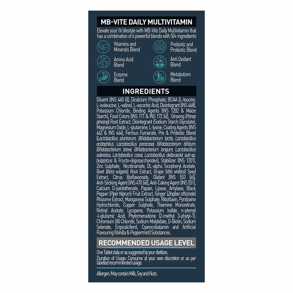 MuscleBlaze MB-VITE Daily Multivitamin | 90 tablets - Image 3