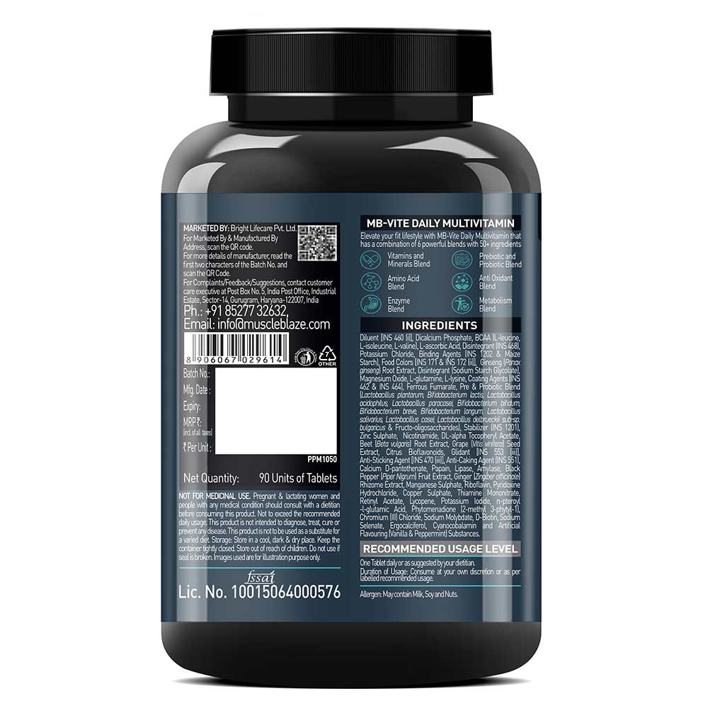 MuscleBlaze MB-VITE Daily Multivitamin | 90 tablets - Image 6