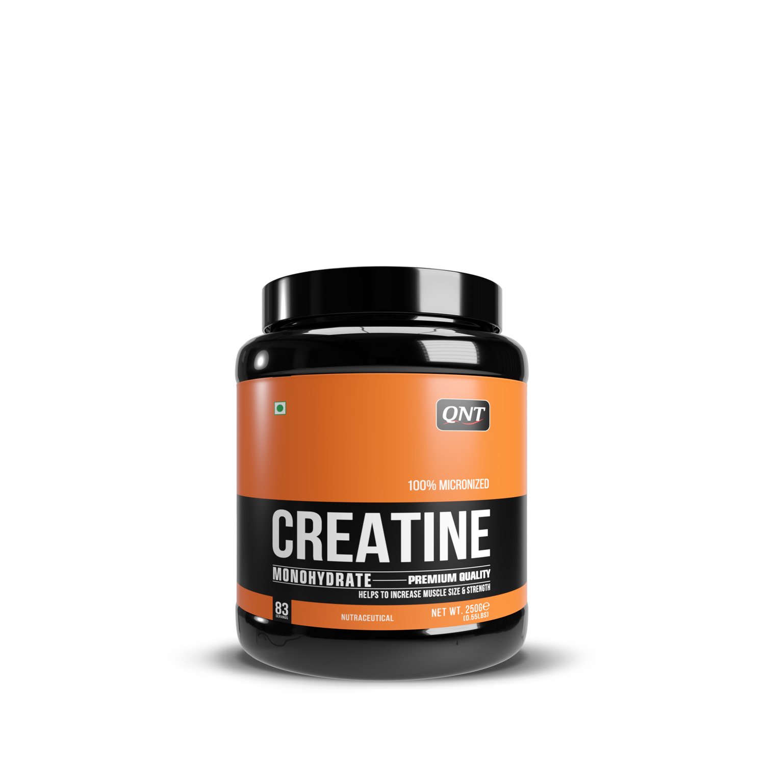 QNT Creatine Monohydrate | 100% Pure & Micronized Powder | 250g | 83 Servings