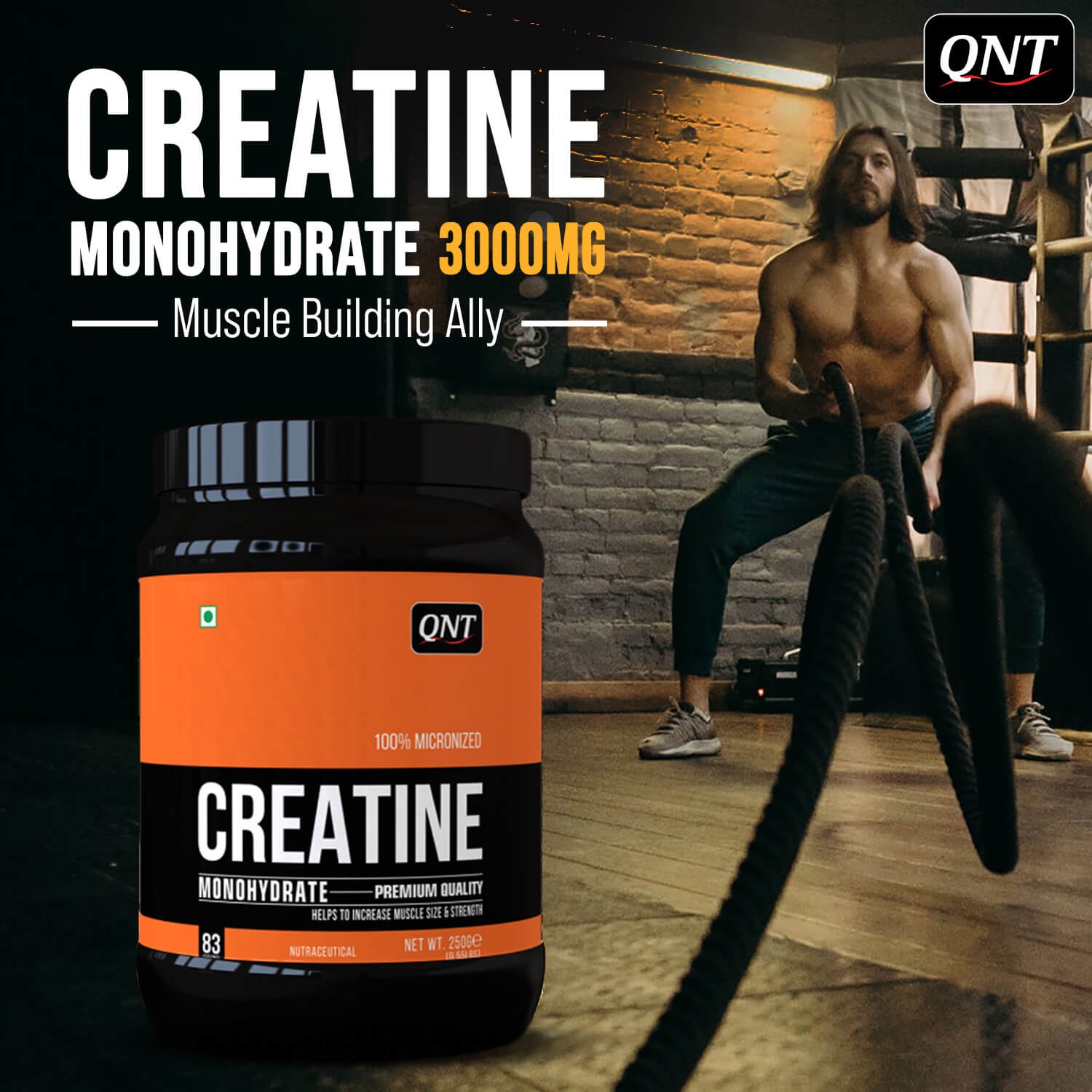 QNT Creatine Monohydrate | 100% Pure & Micronized Powder | 250g | 83 Servings - Image 4