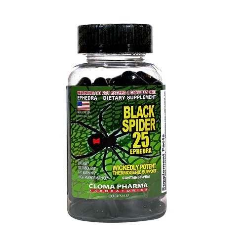 Black Spider Fat Burner By Cloma Pharma - 100 Capsules ( With Scan Code )