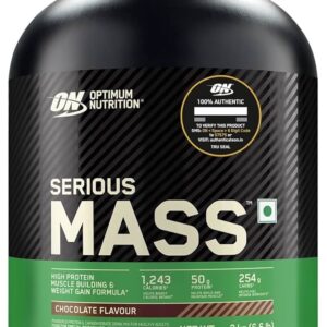 OPTIMUM NUTRITION (ON) Serious Mass High Protein High Calorie Weight Gainer Powder - 3 kg (Chocolate)