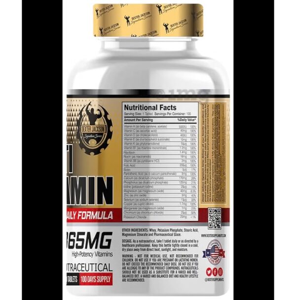 Dexter Jackson Gold Series Multi Vitamin - 100 Tablets ( Imported ) - Image 2
