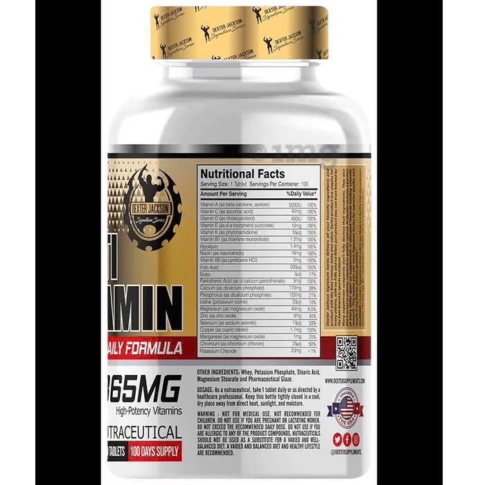 Dexter Jackson Gold Series Multi Vitamin - 100 Tablets ( Imported ) - Image 2
