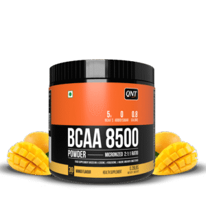 QNT - BCAA 8500 | ESSENTIAL AMINO ACIDS FOR MUSCLE RECOVERY | 180 GM, MANGO
