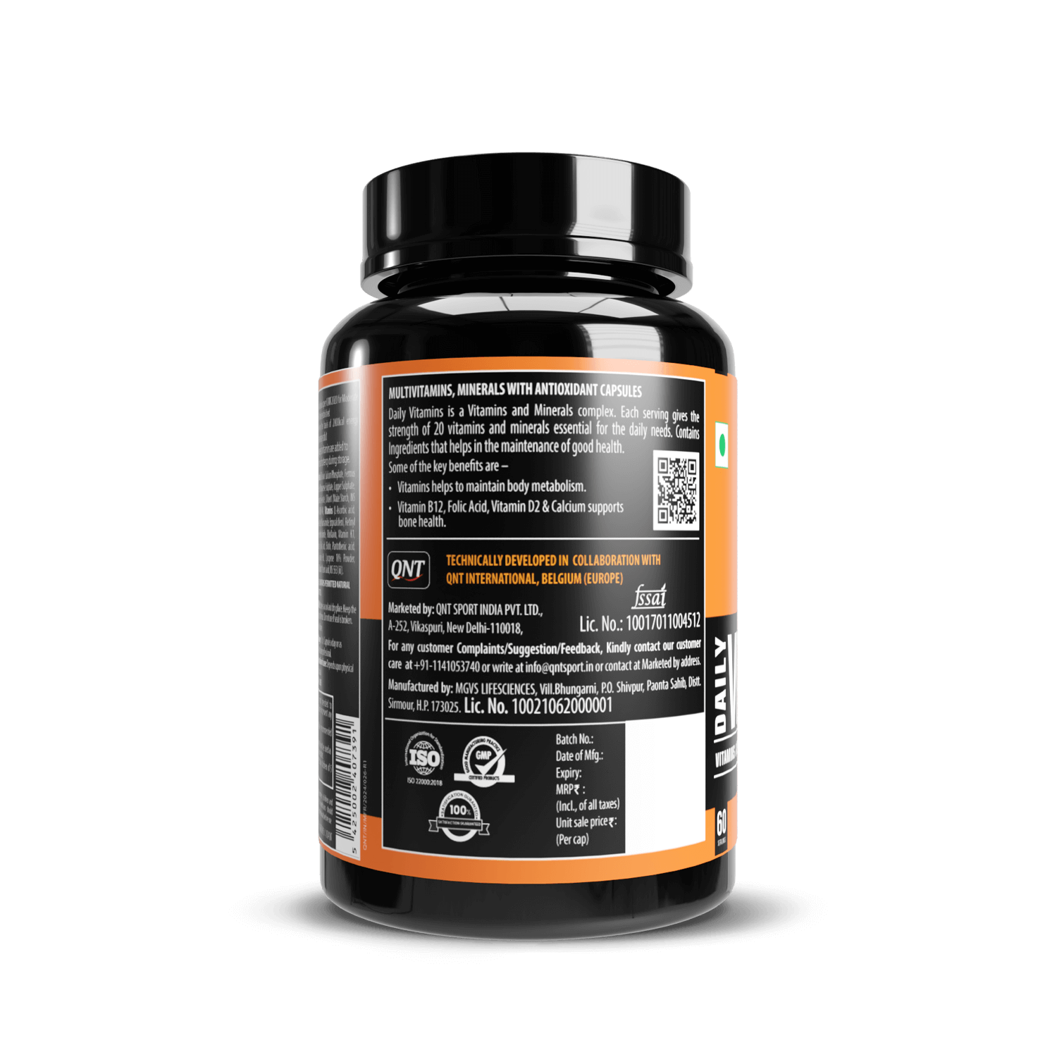 QNT - DAILY VITAMINS | COMPLETE VITAMINS & MINERALS FORMULA | 60 CAPS - Image 3