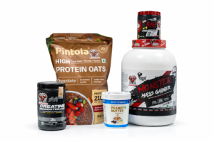 Gaining Combo Under ₹3000 – Mass Gainer, Creatine, Pre Workout, Oats & Peanut Butter