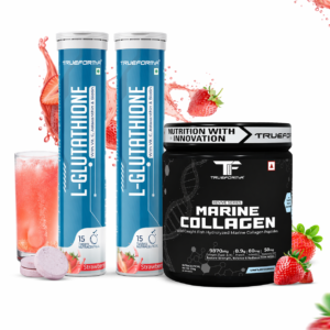 TRUEFORMA Glow Skin Combo – L-Glutathione Effervescent Tablets + Marine Collagen Type I & III | Korean Glass Skin, Skin Brightening & Anti-Aging Support