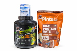 2500 Combo – Pintola High Protein Oats (1kg) + Trueforma Creatine (250g) + Muscle Weapon Animal Mass Gainer (3kg)