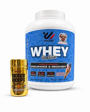Lean Muscle Gain Combo – Walter Whey Protein 5 lb + Bigger Biceps 60 Tablets.