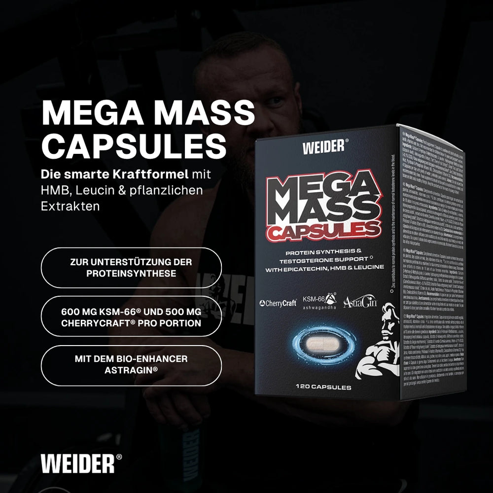 Weider Mega Mass Caps – 120 Capsules - Image 2