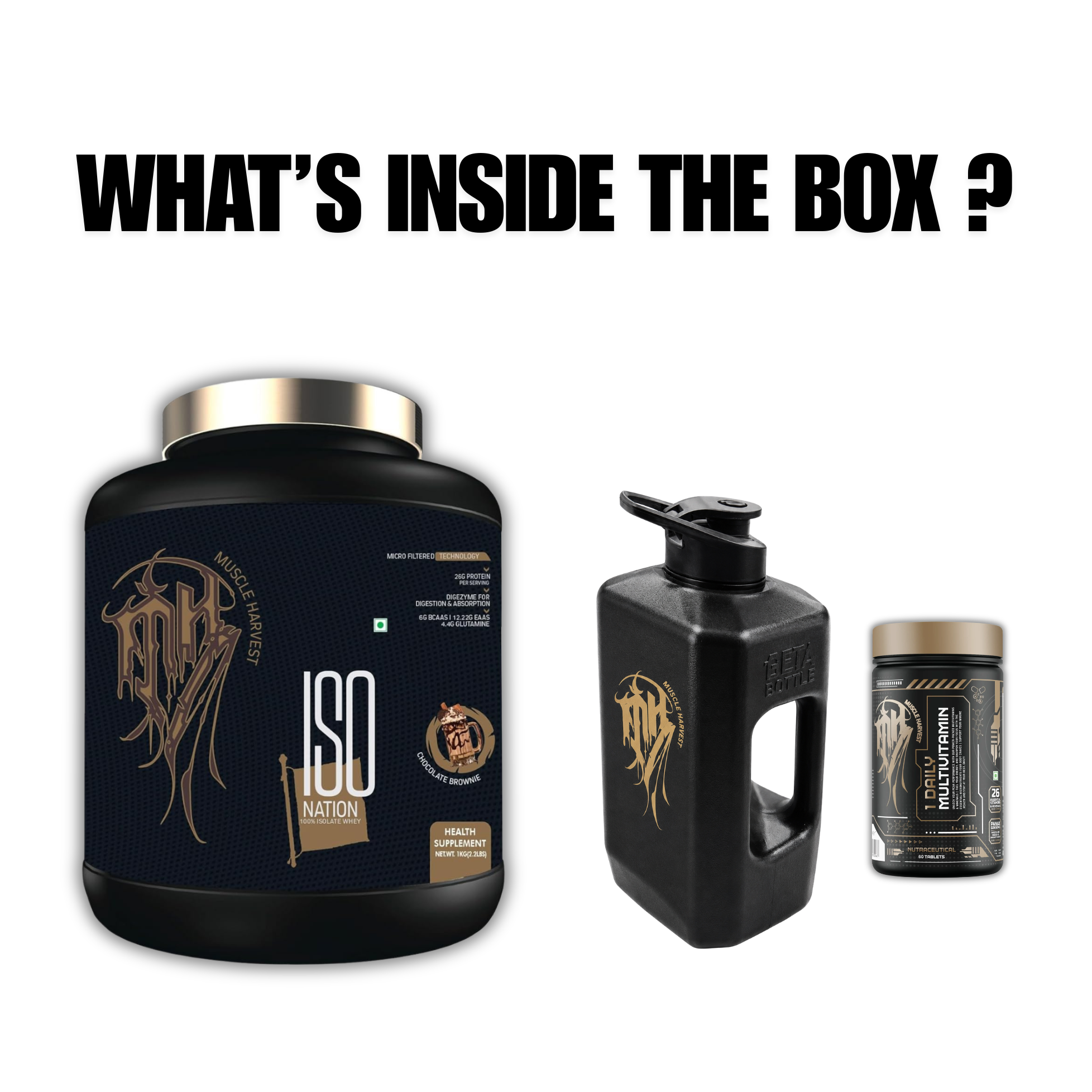 Muscle Harvest ISO Nation 100% Whey Protein Isolate 2KG – 26g Protein, BCAAs, EAAs, Glutamine & Digestive Enzymes for Lean Muscle Growth & Recovery - Image 3