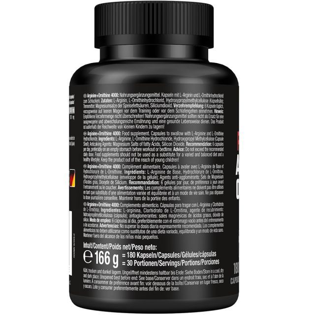 Weider Arginine + Ornithine 4000 | 180 Capsules | Nitric Oxide & Recovery Support - Image 3