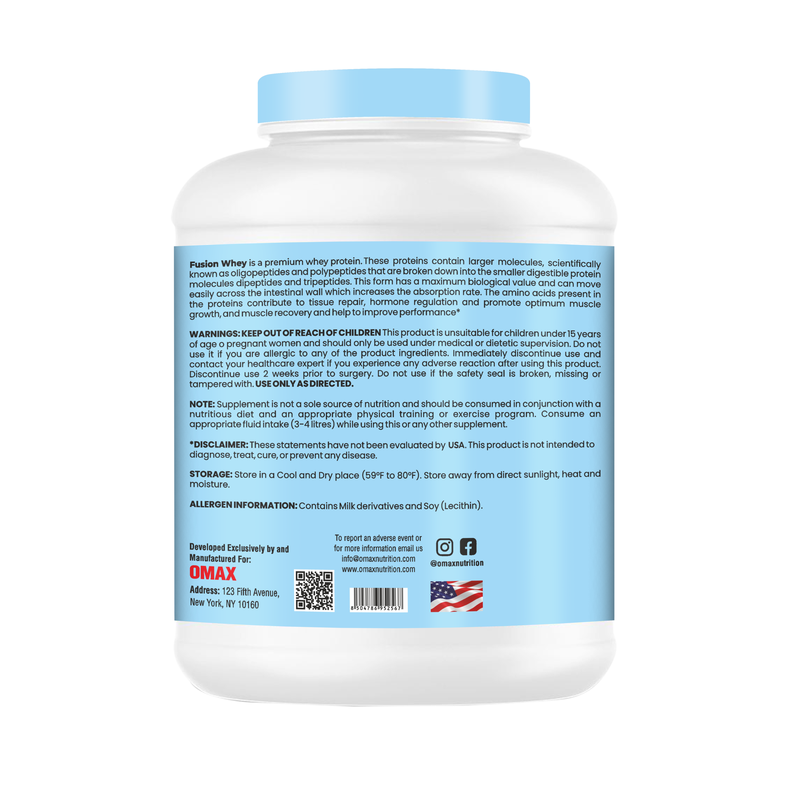 Omax Nutrition Fusion Whey Protein 2kg - Image 3