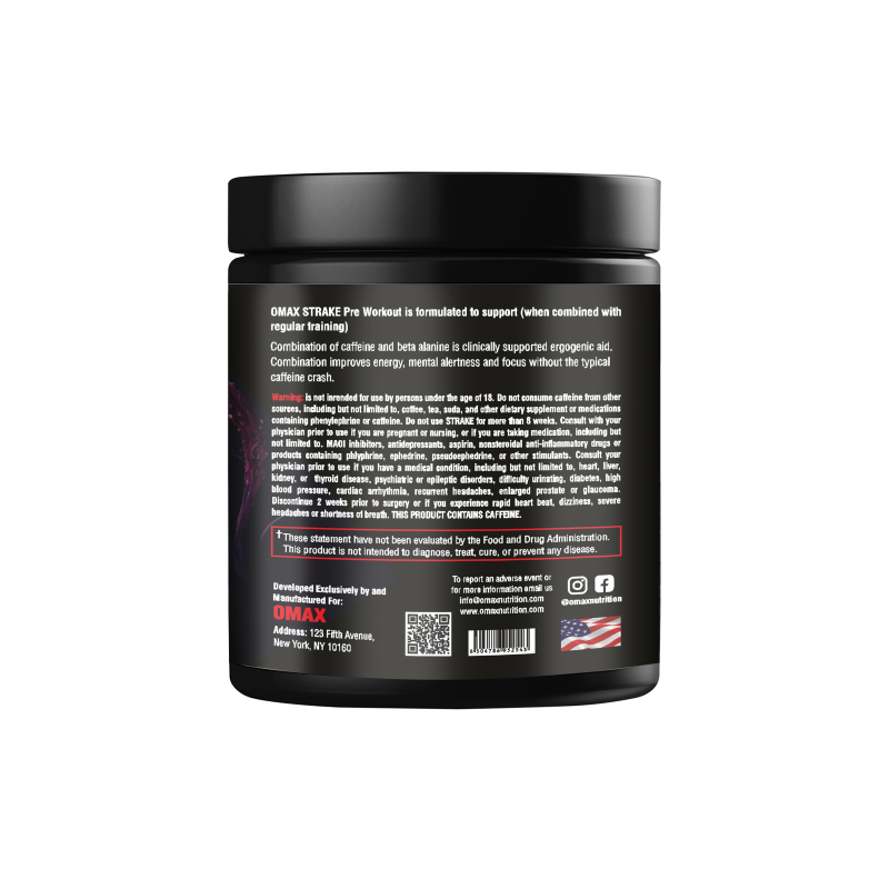Omax Nutrition Strake Pre-Workout | Energy & Pump - Image 3