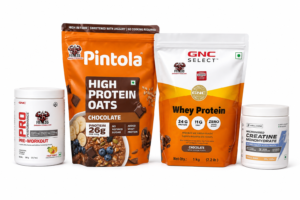 Festive Fitness Combo Whey Protein + Pintola Oats + Pre-Workout + Creatine Comb( FREE SHAKER )