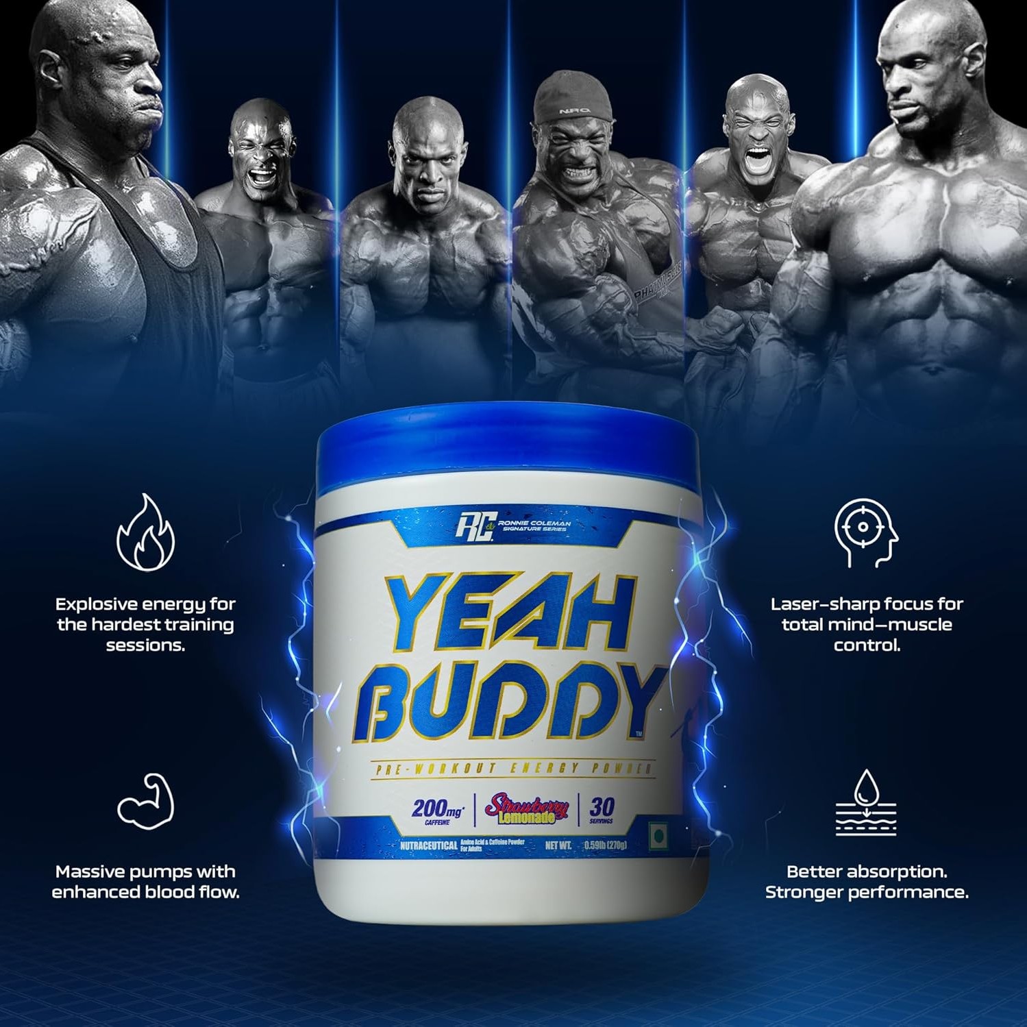Ronnie Coleman Yeah Buddy Pre-Workout 270g | 30 Servings - Image 5