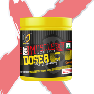 Muscle Doctor DOSE 8 Pre Workout 300g | 380mg Caffeine-ORANGE