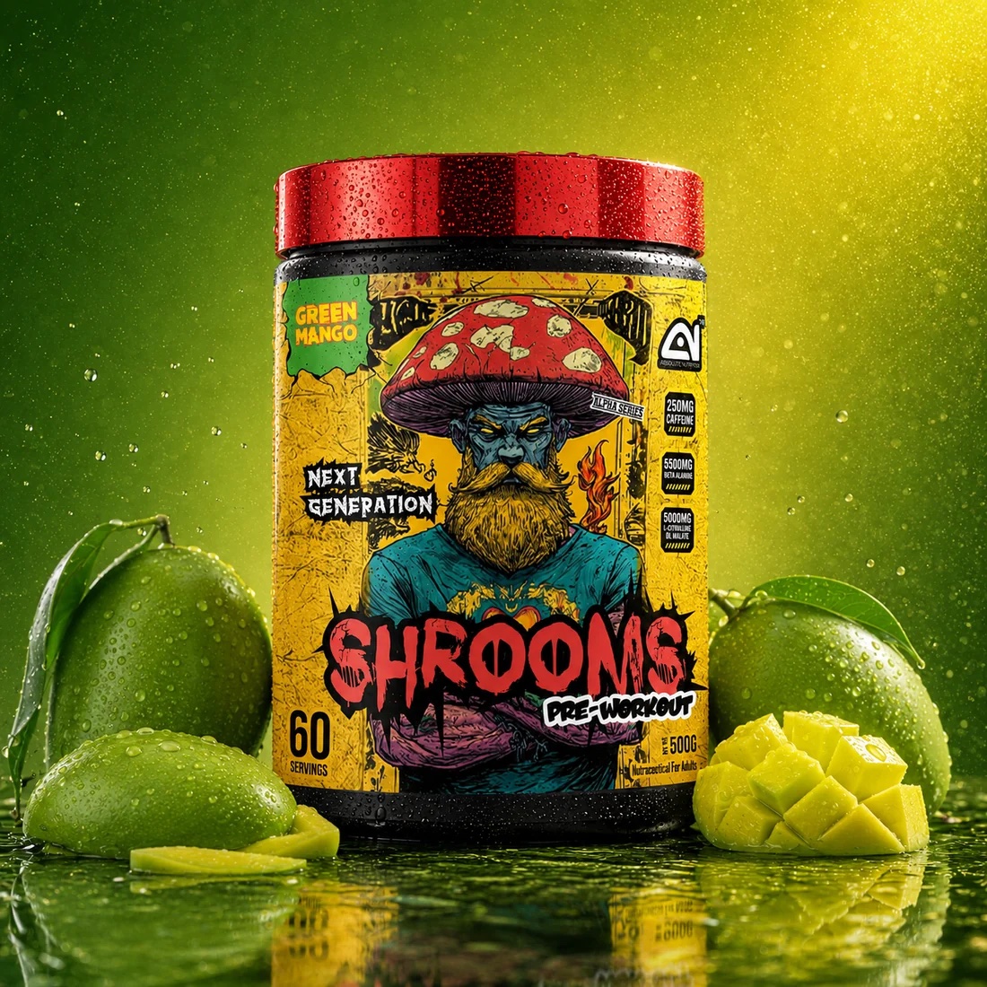 Absolute Nutrition Shrooms Pre Workout 500g | 60 Servings